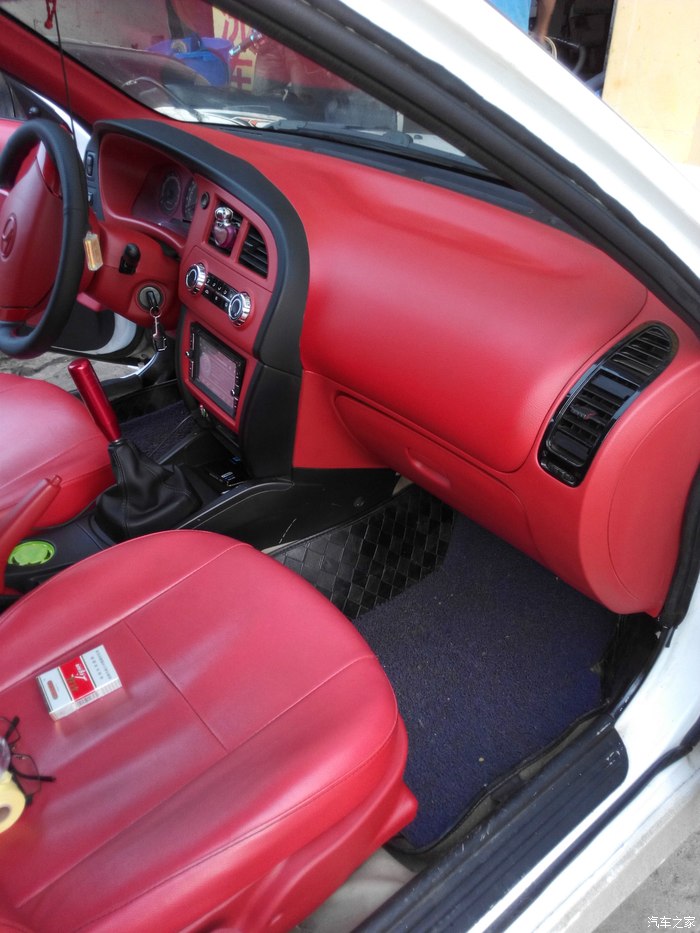 出品—骚红内饰改装,全坛第一辆如此大手笔_v3菱悦论坛_汽车之家论坛