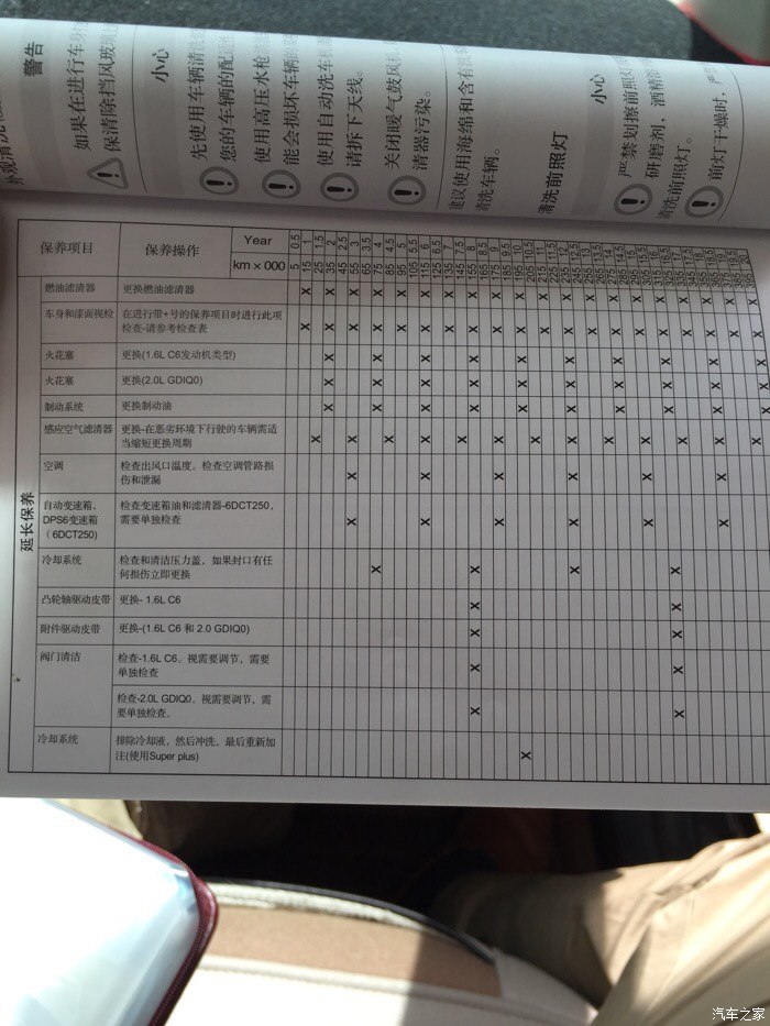 福克斯保养手册图片