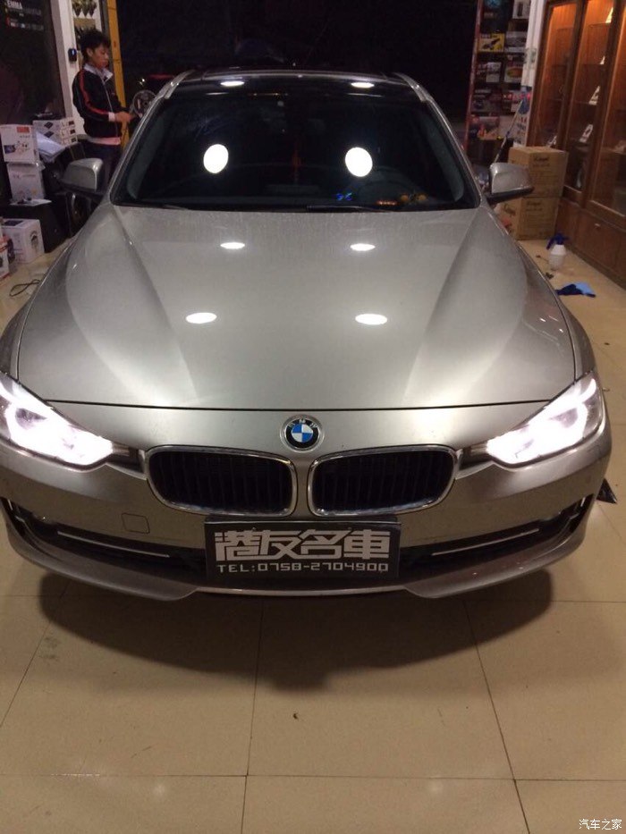 有没有人宝马320li开士米银贴车顶黑膜