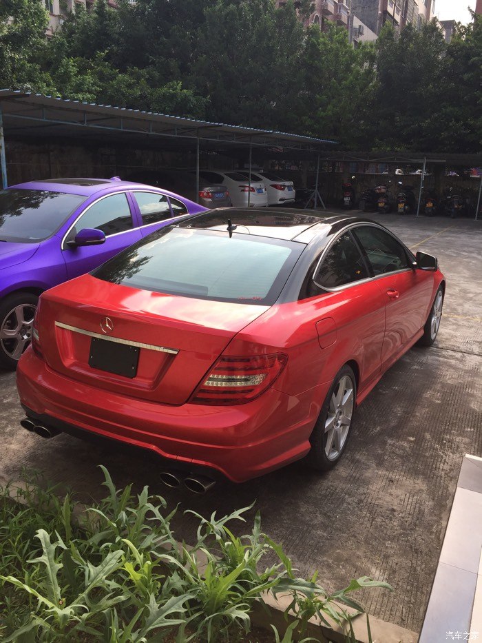 放毒贴c180轿跑改改改四出中网改色膜